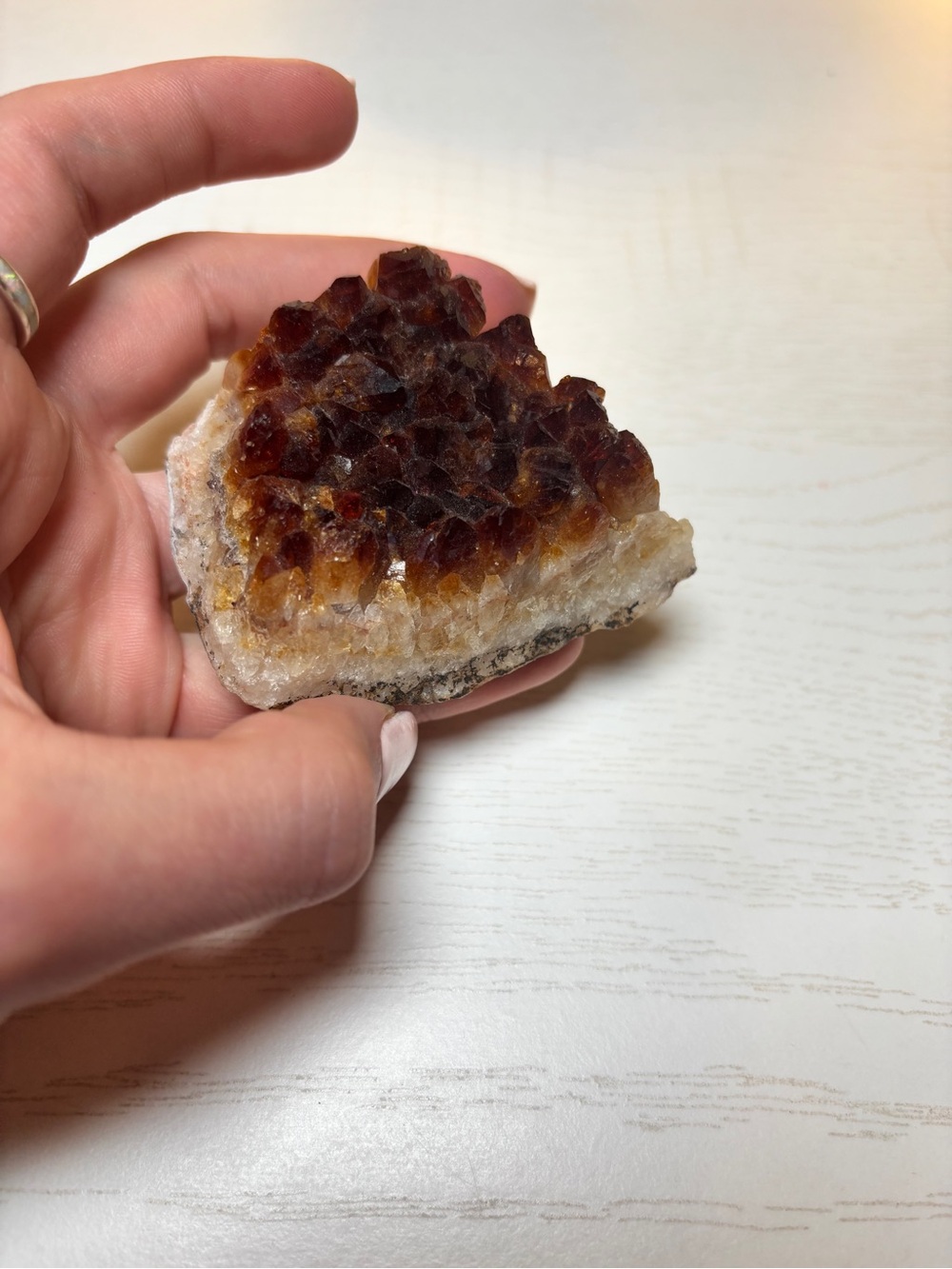 Citrine Crystal Cluster - Dark Brown